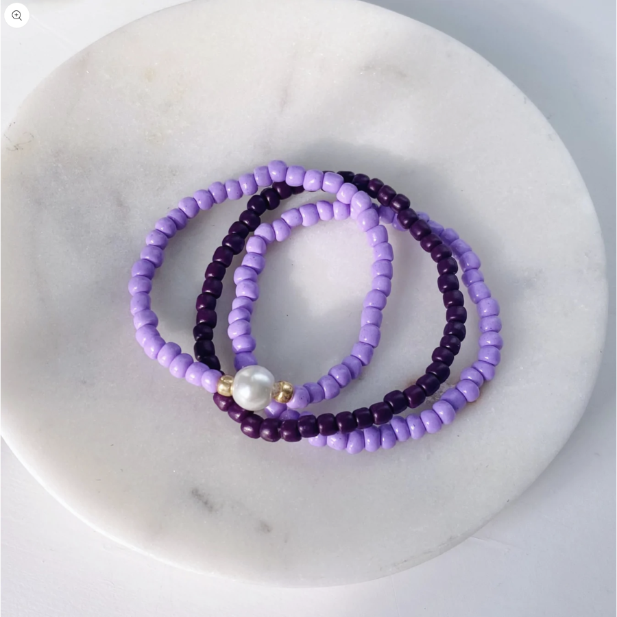 Light Purple Agate Beaded Bracelet