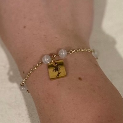 surfside & Co Gold leaf Letter Resin pom pom keychain jewelry
