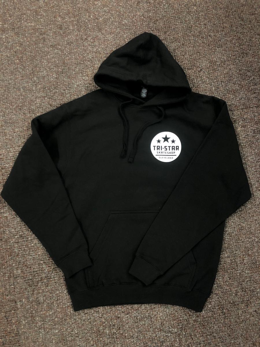 Tri-Star Circle Logo Black Shop Hoodie Fleece at Tri-Star Skateboards