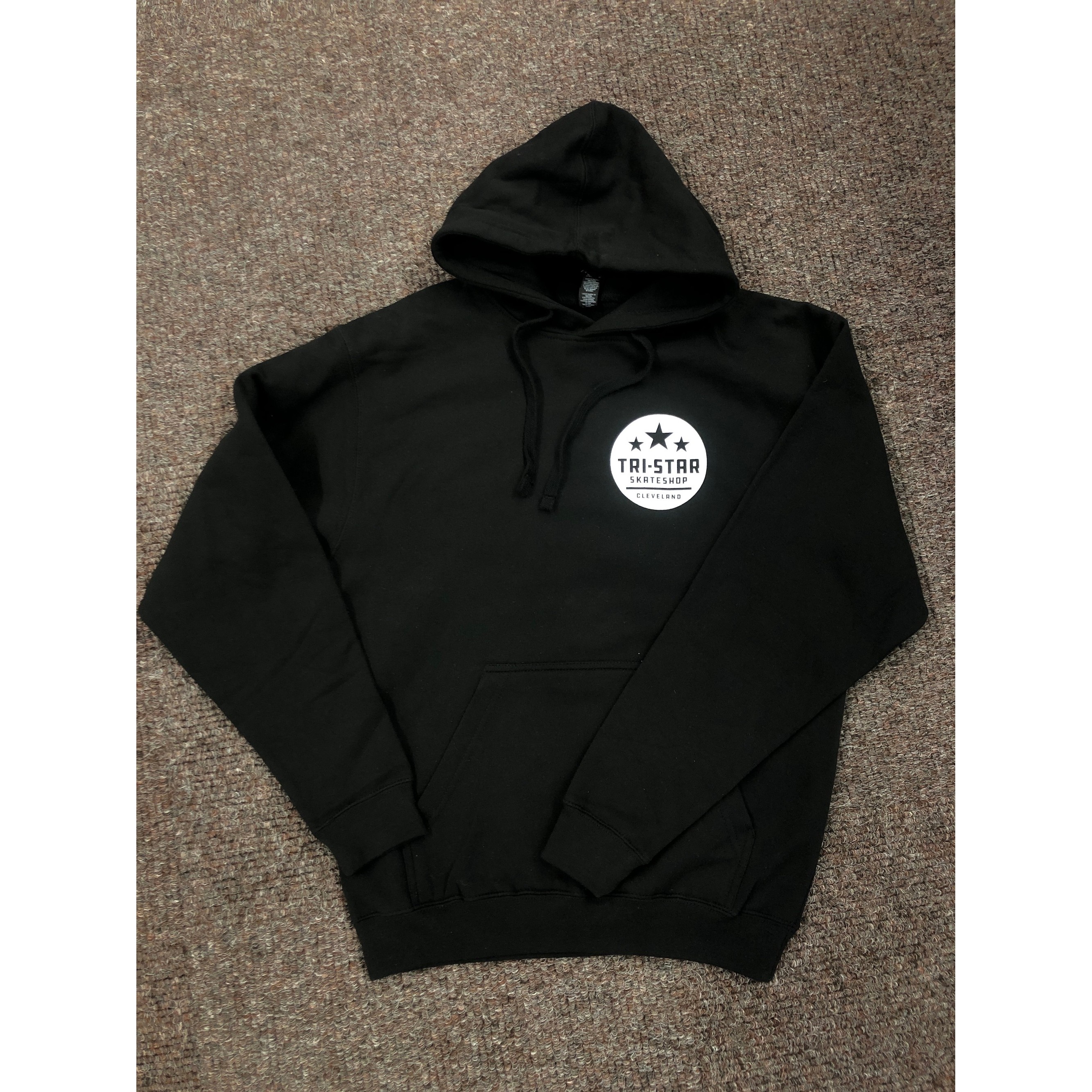 Tri-Star Circle Logo Black Shop Hoodie Fleece at Tri-Star Skateboards