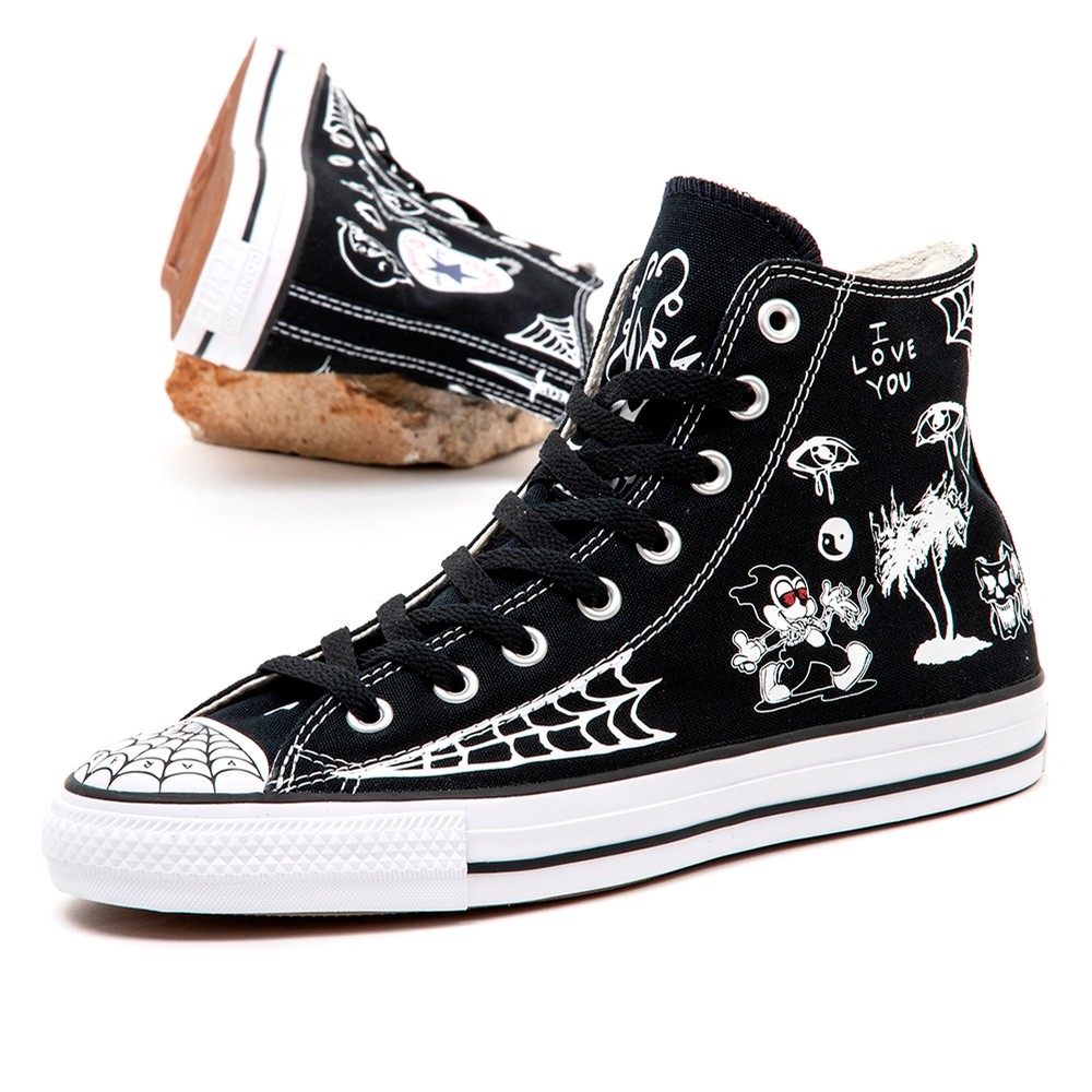 half black half white converse platform