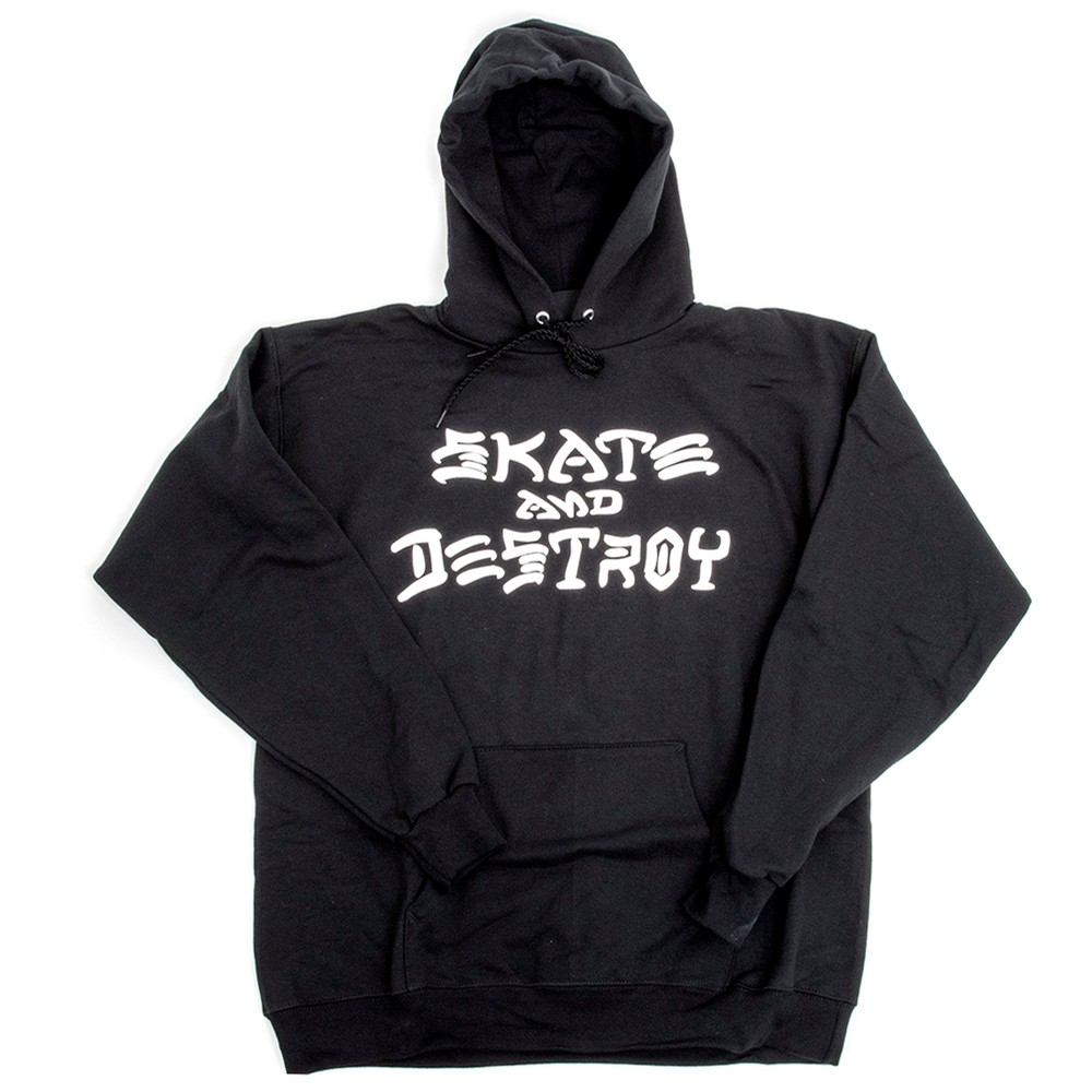 Thrasher Skate and Destroy Hoodie - Black Hooded Sweatshirts at Uprise