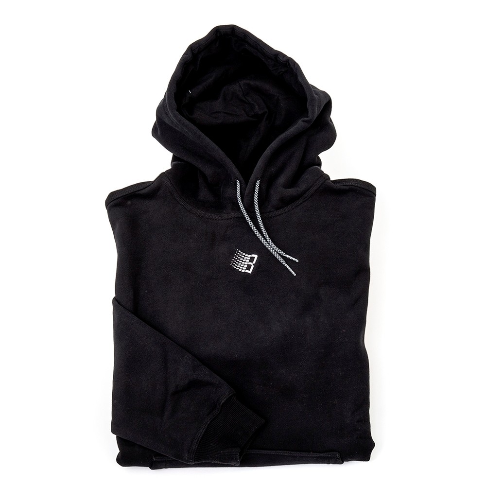 black hoodie embroidered