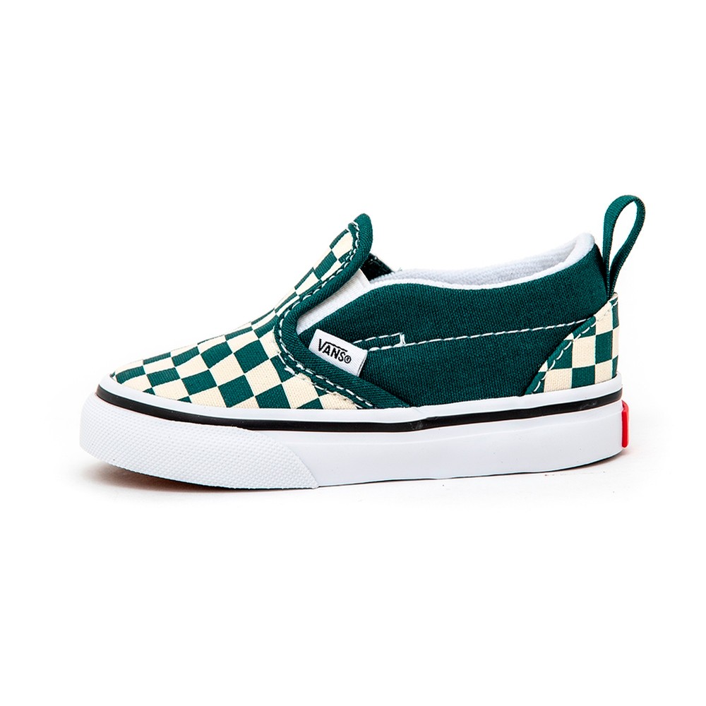 green and white checkerboard vans