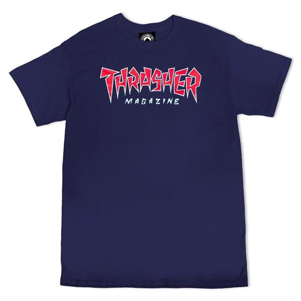 Thrasher Jagged Logo (Navy) Clothing Shirts at Westside Tarpon