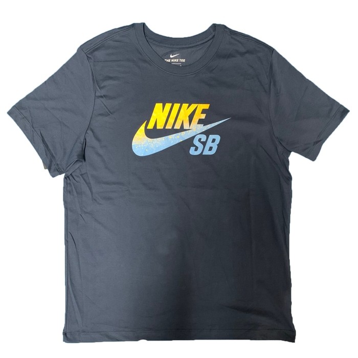 navy blue and yellow nike shirt