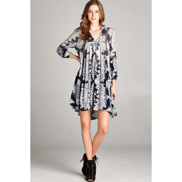 bohemian bell sleeve dress