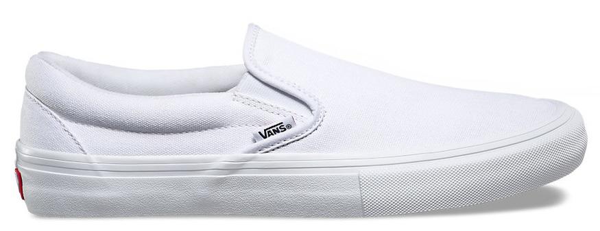white slip on skate shoes