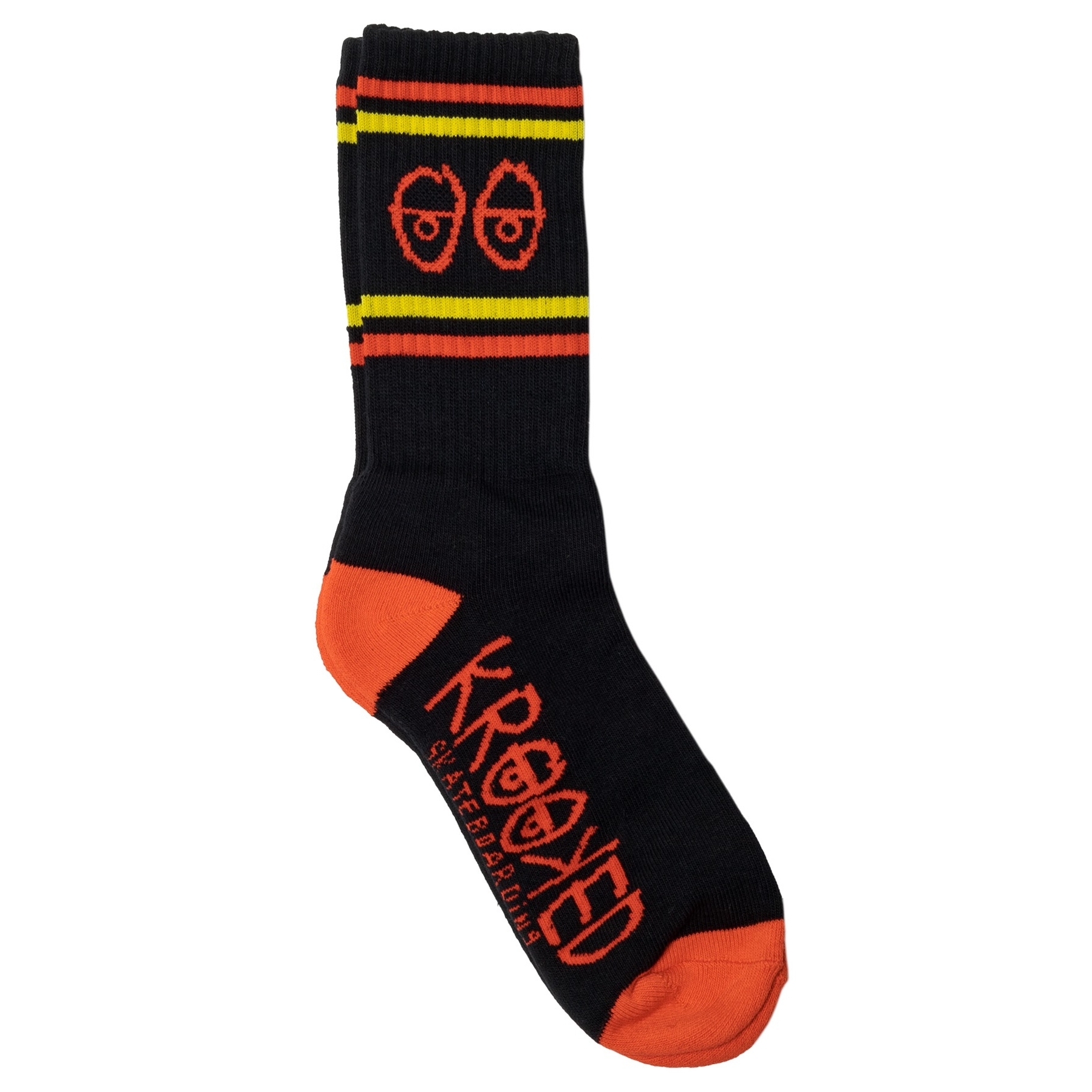 Krooked Skateboards Eyes Socks Black Red Yellow