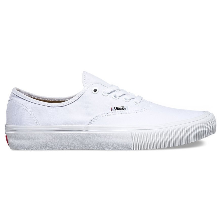 all white authentic vans